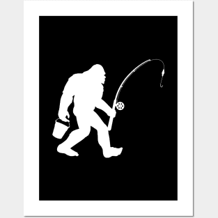 Bigfoot Sasquatch fishing Posters and Art